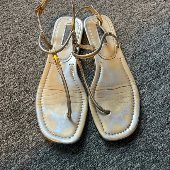 Prada Metallic Thong Sandal, size 36.5 - Picture 2 of 8